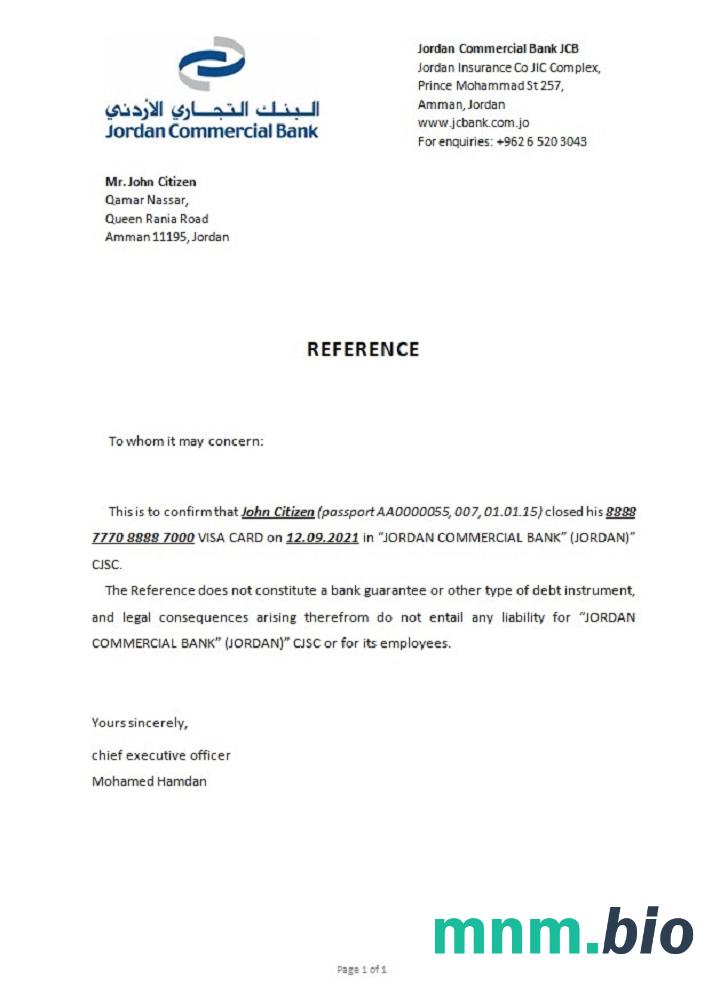 Przykład odniesienia do zamknięcia Jordan JCB w formatach Word i PDF